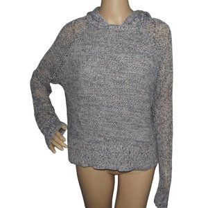 American Eagle Sz Small Pink Blue White Pullover Hoodie Sweater variegated yarn